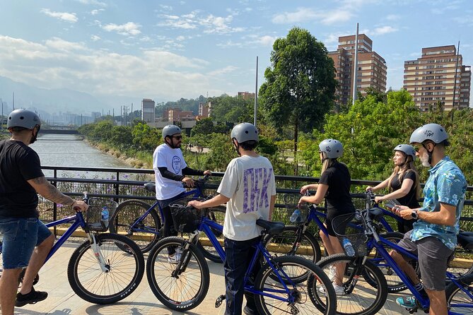 Bike City Tour Medellin With Snack and Organic Coffee - Plaza Botero pairs art with street life