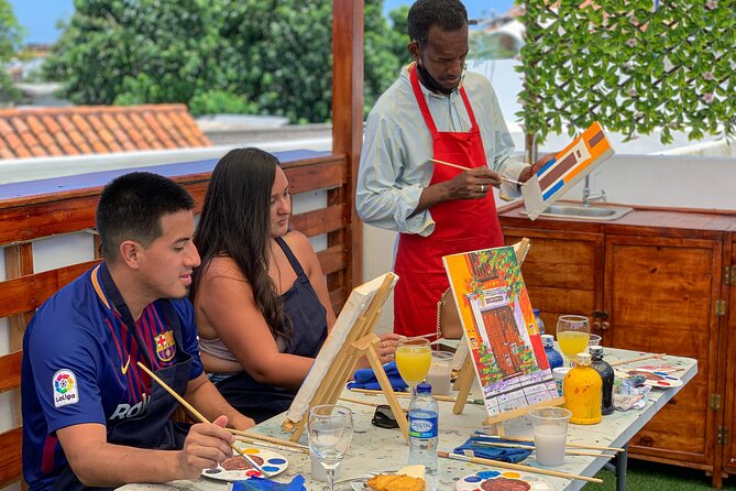 Brunch And Paint in a secret rooftop - Champagne, fruit, and a gentle start