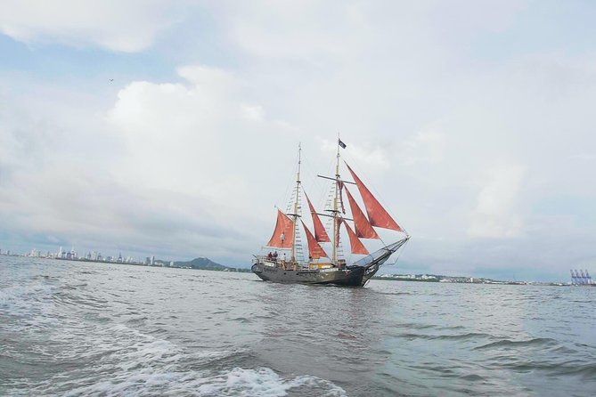 Cartagena, CO: Sunset Skyline Bay Tour on a Pirate Boat + Drinks - The Virgen del Carmen in the Bay