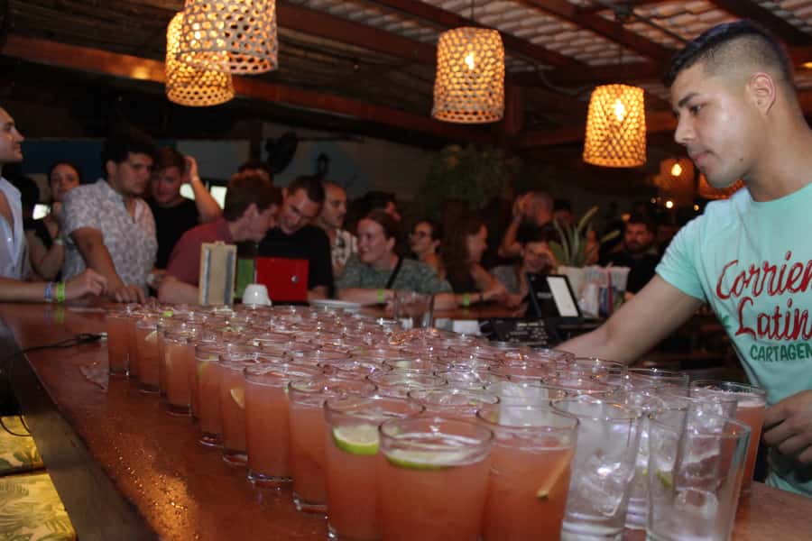 Cartagena: Pub Crawl with Dancing Lessons and Free Shots - The opening hour at the hostel bars
