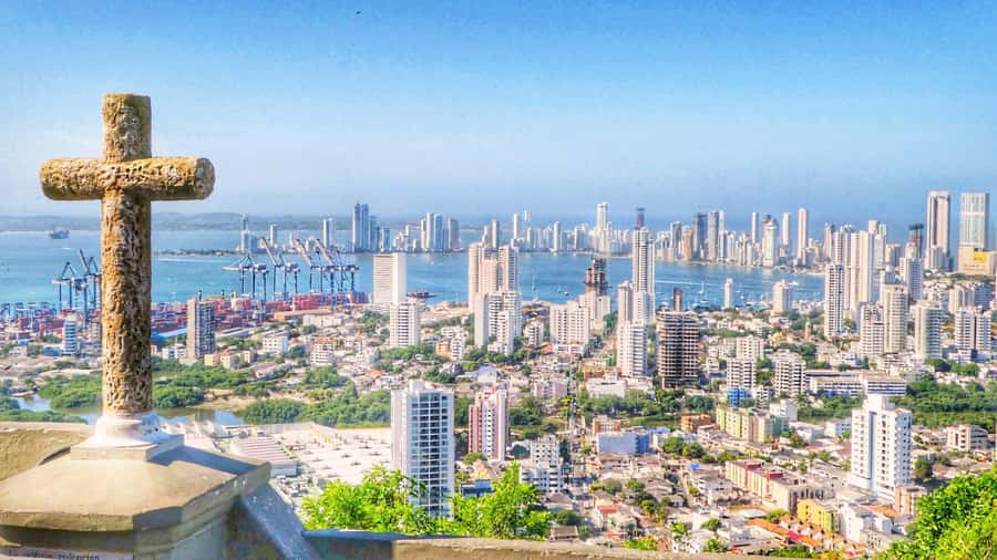 Cartagena: Tour the emblematic Cerro de la Popa - The view over rooftops and the Caribbean coast