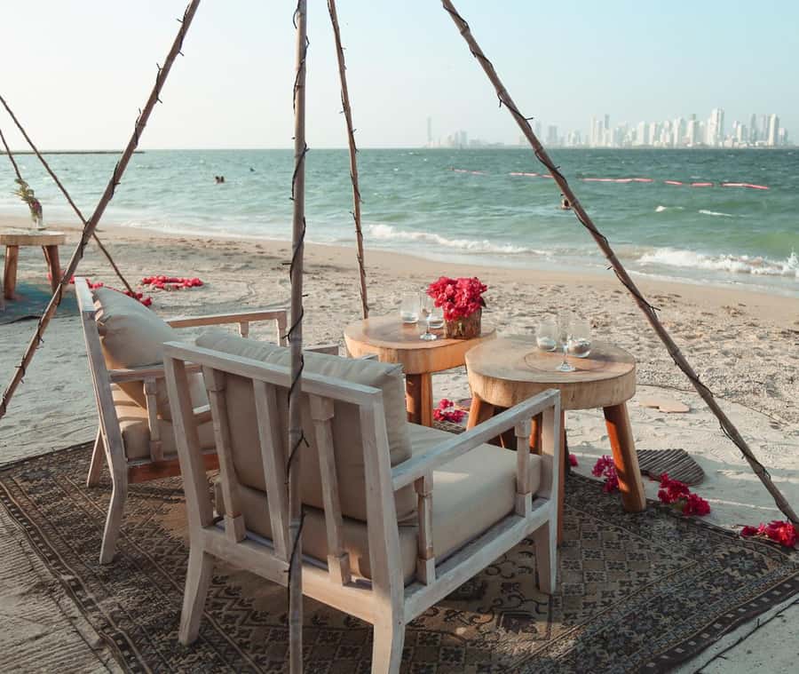Fenix Beach Island Dinner - The bonfire, DJ, and seaside mood