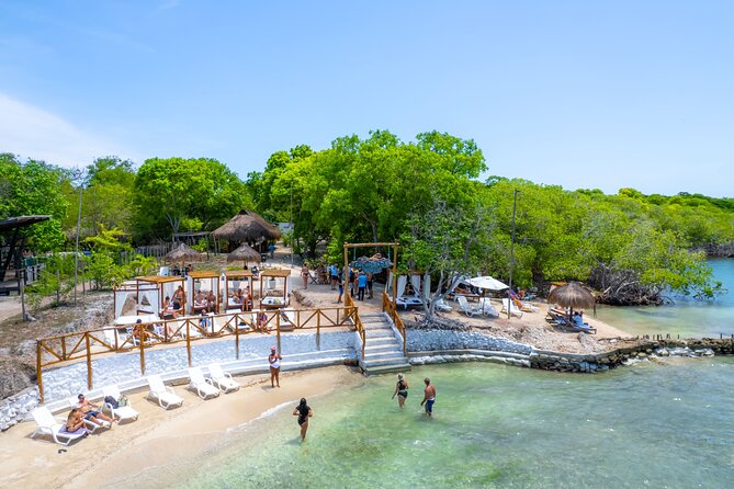 Full day visiting 5 stops 3 Beach Clubs (Rosario, Baru,T Bomba) - Tierra Bomba closes the day with the strongest club setting