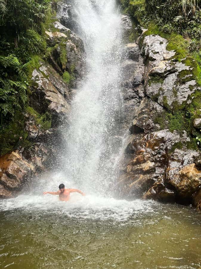 Medellín: Secret Waterfall Hike Tour with Snack and Coffee - Swimming beneath the waterfall