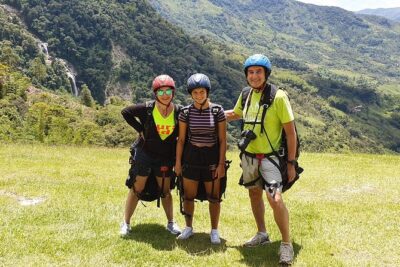 PARAGLIDING over giant waterfalls private tour (optional Guatape) from Medellin