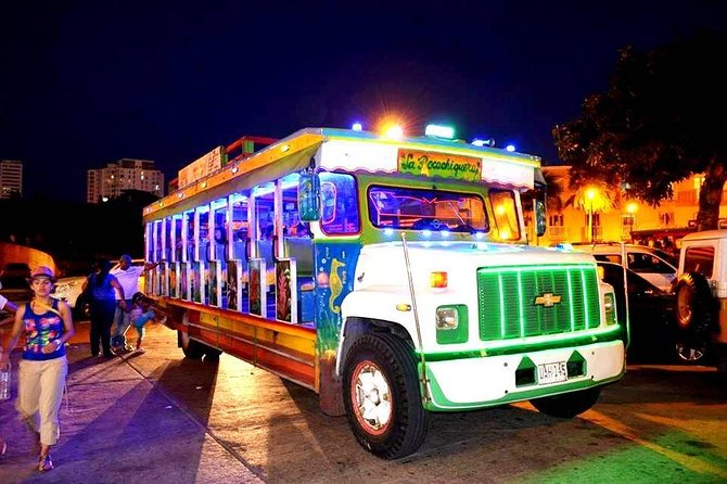 Party Bus Tour - Passing the Clock Tower, Cartagena’s front door
