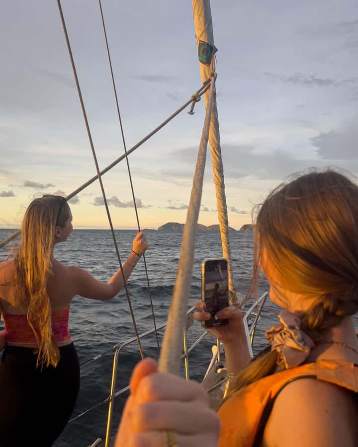 Santa Marta Bay: Sunset on a sail boat - Anchoring in the bay as the city lights come on