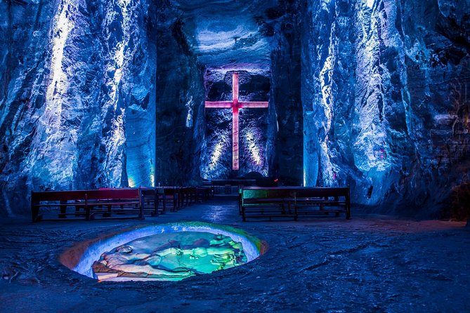 VIP Private Transfer to Salt Cathedral Zipaquira from Bogota - Entering the Salt Cathedral beneath Zipaquirá